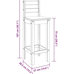 vidaXL 5-delige Barset massief grenenhout