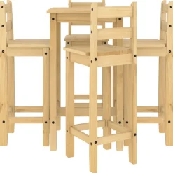 vidaXL 5-delige Barset massief grenenhout