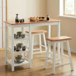 vidaXL 3-delige Barset MDF wit