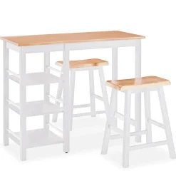 vidaXL 3-delige Barset MDF wit