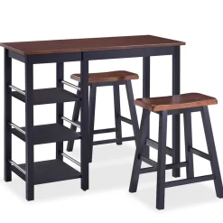 vidaXL 3-delige Barset MDF zwart