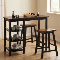vidaXL 3-delige Barset MDF zwart