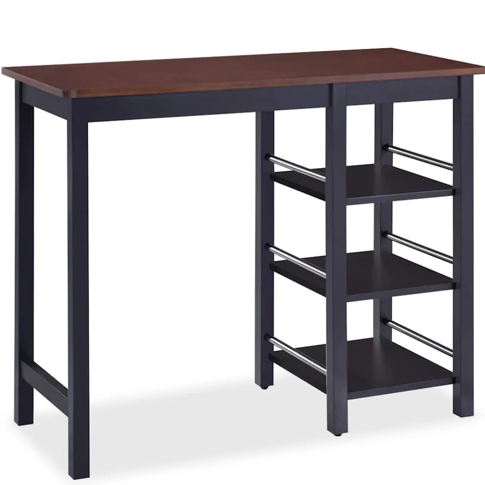 vidaXL 3-delige Barset MDF zwart