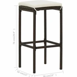 vidaXL 3-delige Barset poly rattan bruin