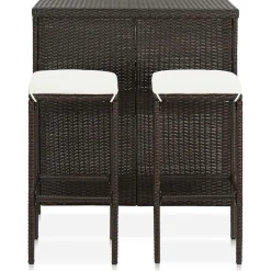 vidaXL 3-delige Barset poly rattan bruin