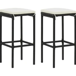 vidaXL 3-delige Barset poly rattan zwart