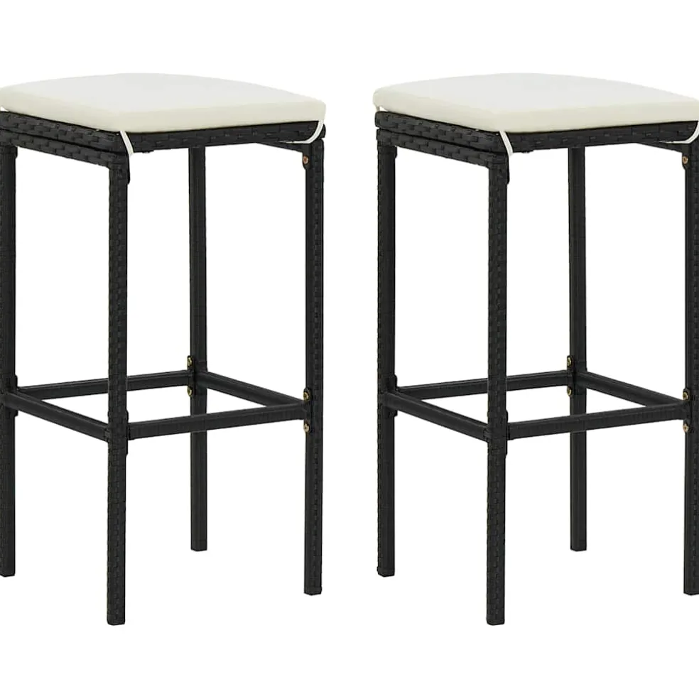 vidaXL 3-delige Barset poly rattan zwart