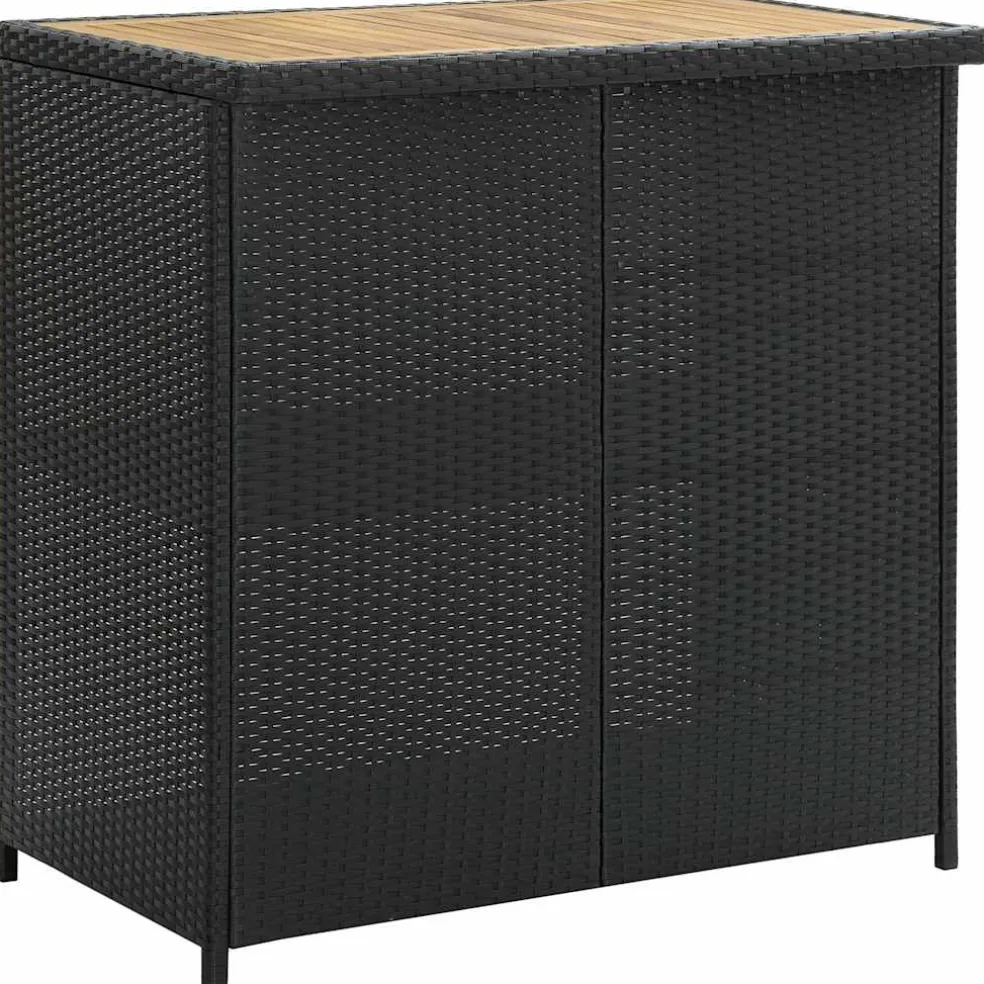 vidaXL 3-delige Barset poly rattan zwart