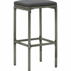 vidaXL 3-delige Barset poly rattan grijs