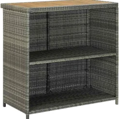 vidaXL 3-delige Barset poly rattan grijs