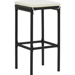 vidaXL 3-delige Barset poly rattan zwart