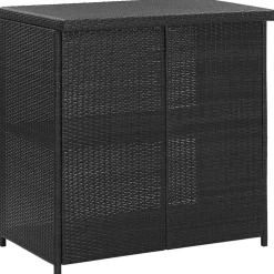 vidaXL 3-delige Barset poly rattan zwart