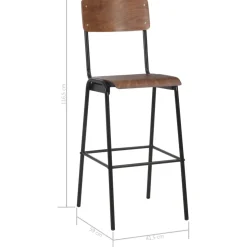 vidaXL 3-delige Barset staal bruin zwart