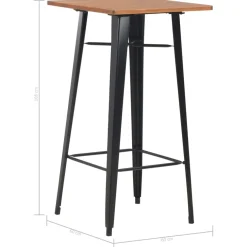 vidaXL 3-delige Barset staal zwart