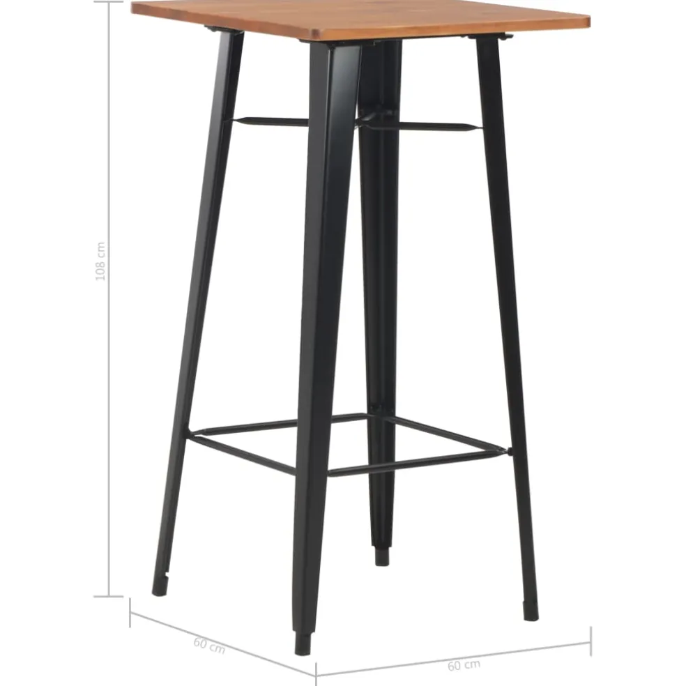vidaXL 3-delige Barset staal zwart