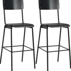 vidaXL 3-delige Barset staal zwart
