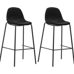 vidaXL 3-delige Barset stof zwart