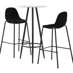 vidaXL 3-delige Barset stof zwart