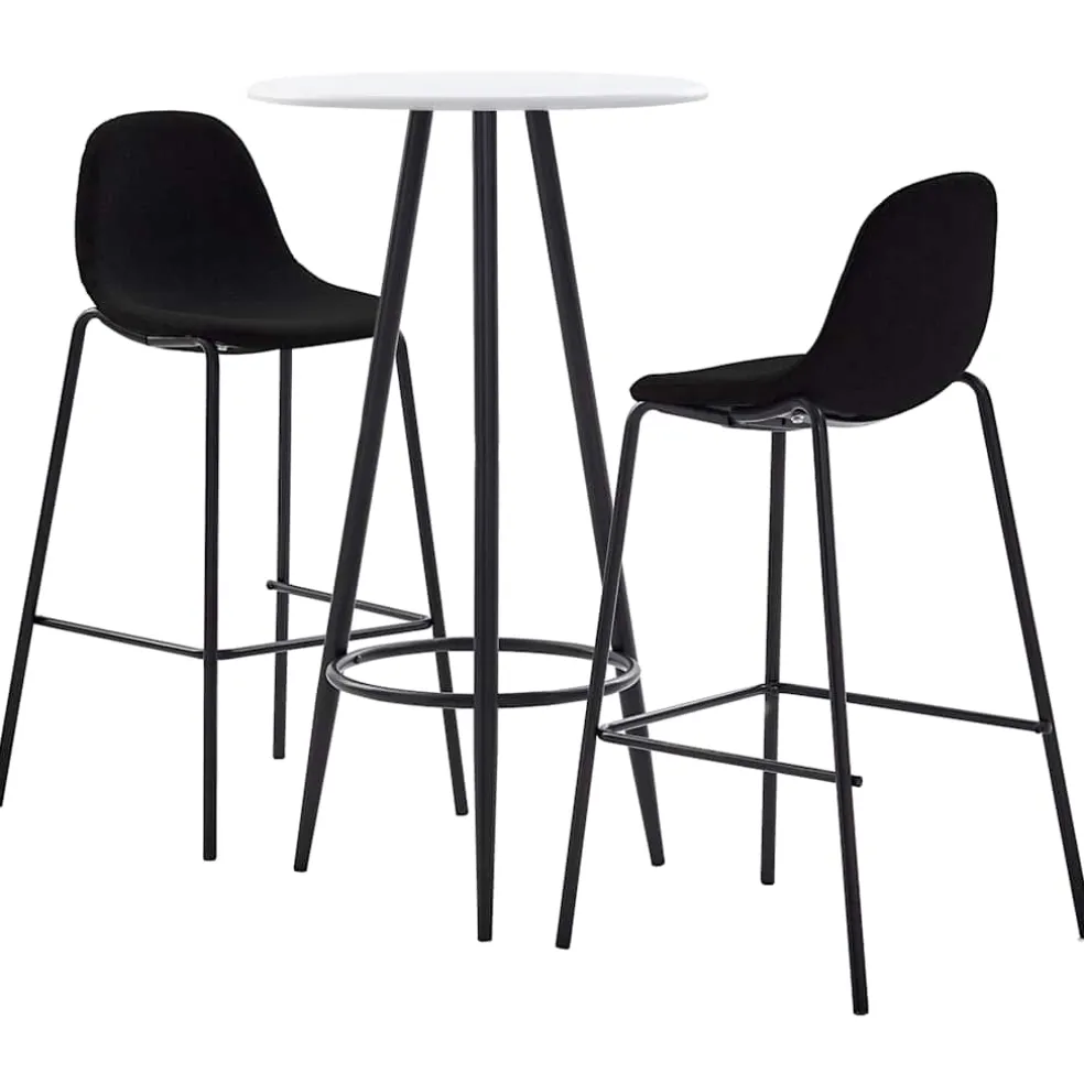 vidaXL 3-delige Barset stof zwart