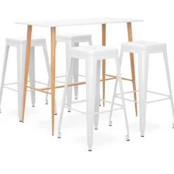 vidaXL 5-delige Barset wit
