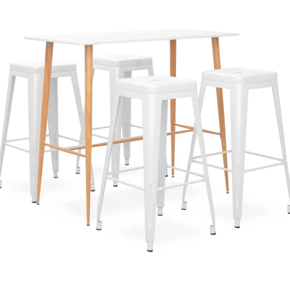 vidaXL 5-delige Barset wit