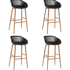 vidaXL 5-delige Barset wit en zwart