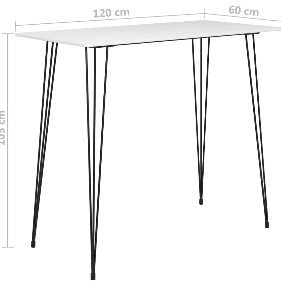 vidaXL 5-delige Barset wit en zwart