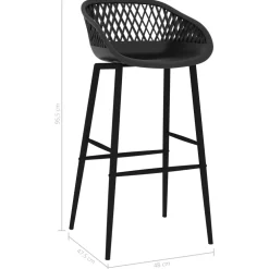 vidaXL 5-delige Barset wit en zwart