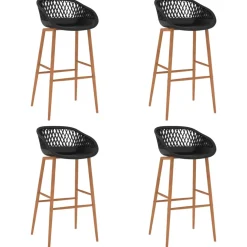vidaXL 5-delige Barset wit en zwart