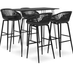 vidaXL 5-delige Barset zwart