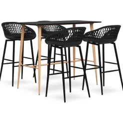 vidaXL 5-delige Barset zwart