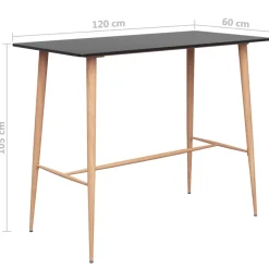 vidaXL 5-delige Barset zwart