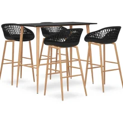 vidaXL 5-delige Barset zwart
