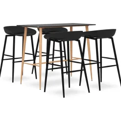vidaXL 5-delige Barset zwart