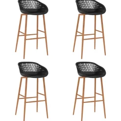 vidaXL 5-delige Barset zwart