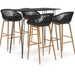 vidaXL 5-delige Barset zwart