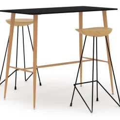 vidaXL 3-delige Barset zwart