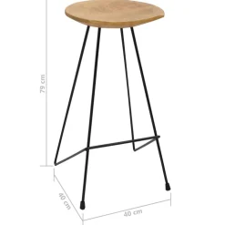 vidaXL 3-delige Barset zwart