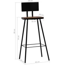 vidaXL 3-delige Barset zwart