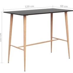 vidaXL 5-delige Barset zwart en wit