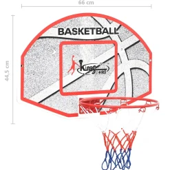 vidaXL 5-delige Basketbalset wandmontage 66x44,5 cm