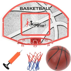 vidaXL 5-delige Basketbalset wandmontage 66x44,5 cm