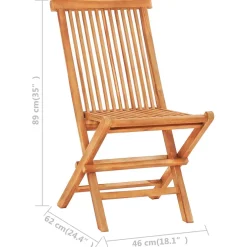 vidaXL 3-delige Bistroset inklapbaar massief teakhout