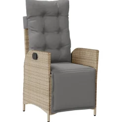 vidaXL 3-delige Bistroset met kussens poly rattan gemengd beige