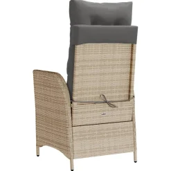 vidaXL 3-delige Bistroset met kussens poly rattan gemengd beige