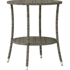 vidaXL 3-delige Bistroset met kussens poly rattan grijs