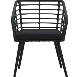 vidaXL 3-delige Bistroset poly rattan zwart
