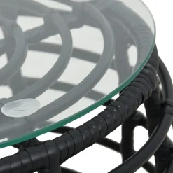vidaXL 3-delige Bistroset poly rattan zwart