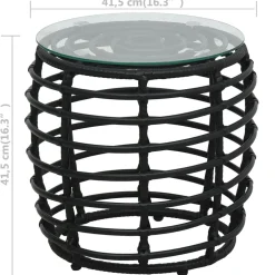 vidaXL 3-delige Bistroset poly rattan zwart