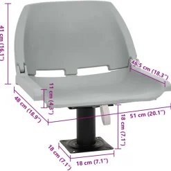 vidaXL 2-delige Bootstoelenset inklapbaar 48x51x41 cm grijs